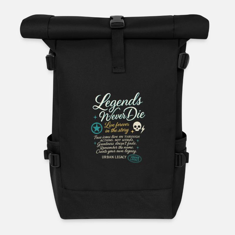 Urban Legacy Saying Shirt - Roll Top Backpack - black