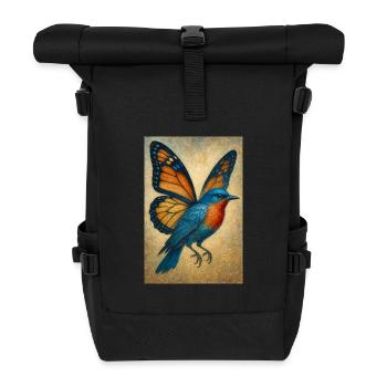 Flying Bird with Butterfly Wings - Roll Top Backpack - black - Front