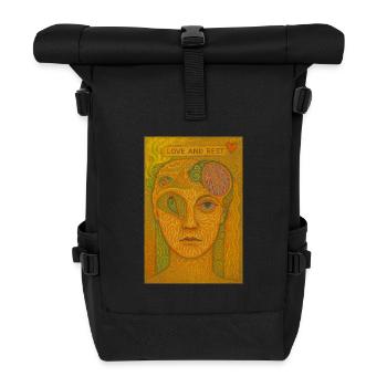 Love and Rest Artistic Portrait - Roll Top Backpack - black - Front