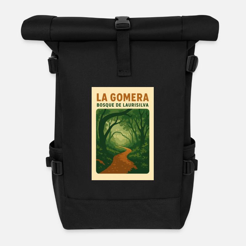 La_Gomera_-_Bosque_de_Laurisilva - Rolltop Rucksack - Schwarz