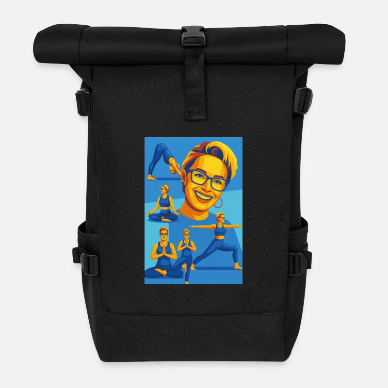 Kaleido Yoga Porträts - Rolltop Rucksack - Schwarz