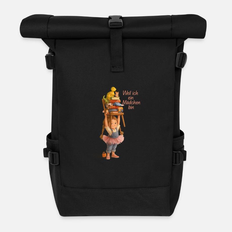 WEIL ICH EIN MÄDCHEN BIN  - Rolltop Rucksack - Schwarz