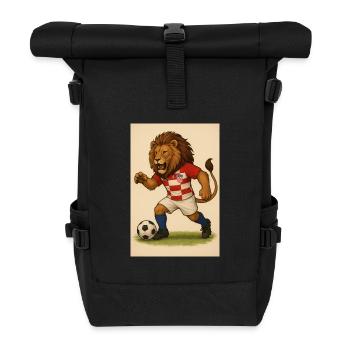 Löwe im Kroatien Fußballjersey - Rolltop Rucksack - Schwarz - Vorne