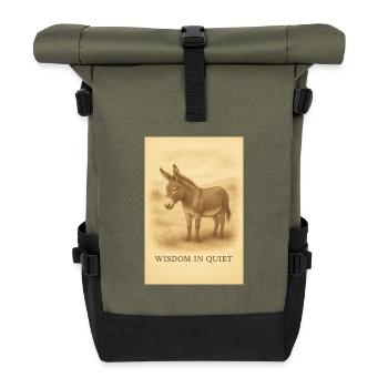 La sagesse de l’âne au repos - Sac à dos roll top - olive/noir - Devant