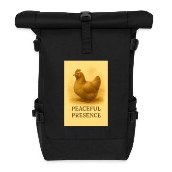 Stille Hühnerpräsenz - Rolltop Rucksack - Schwarz - Vorne