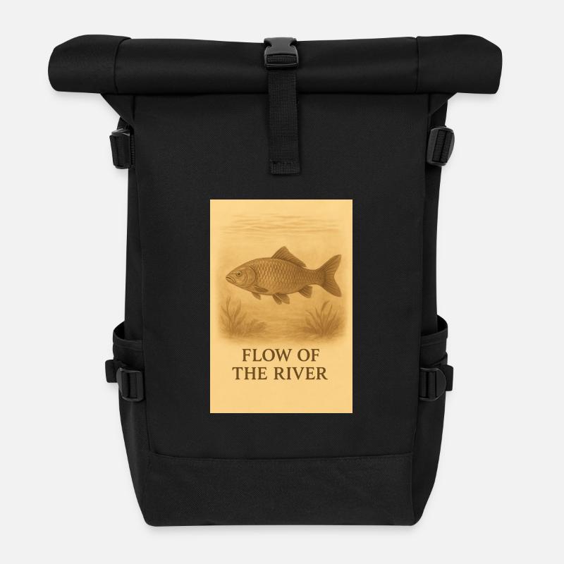 Stream of the River Vis - Roll Top Backpack - black