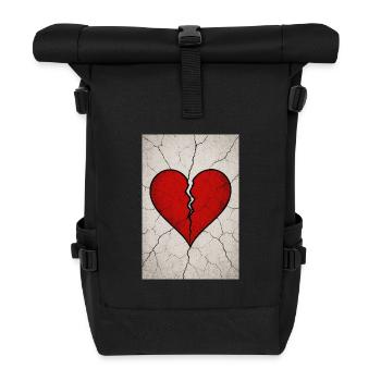 Gebrochenes Herz - Rolltop Rucksack - Schwarz - Vorne