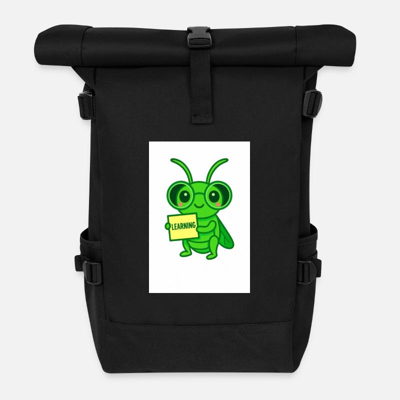 Lernkäfer mit Brille Motiv - Rolltop Rucksack - Schwarz