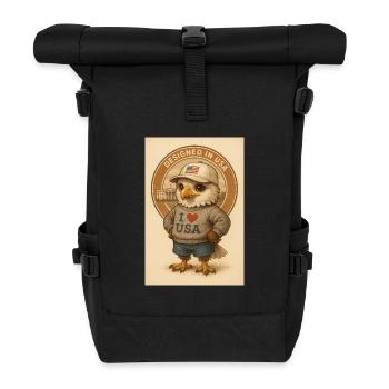 Eagle I Love USA - Roll Top Backpack - black - Front