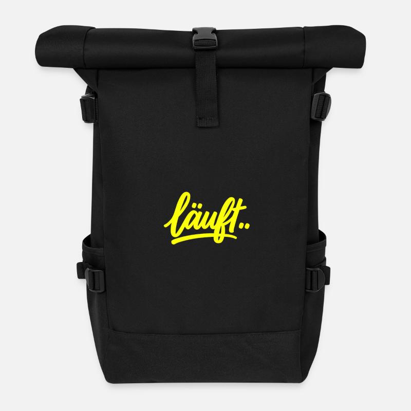 Läuft.. Neon - Rolltop Rucksack - Schwarz