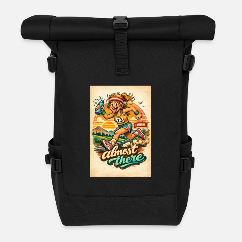 Renngeist: Fast da. - Rolltop Rucksack - Schwarz