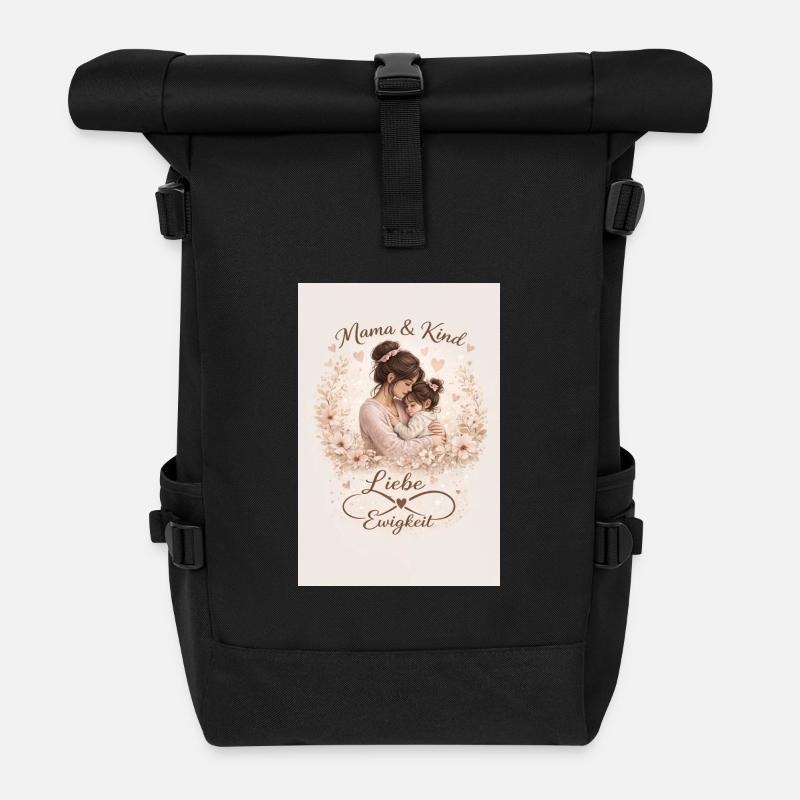Mutter Tochter  - Rolltop Rucksack - Schwarz