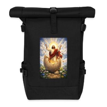 Auferstehung aus Eierbruch - Rolltop Rucksack - Schwarz - Vorne