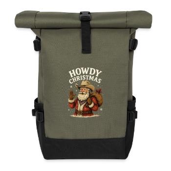 Salut Noël Père Noël de l’Ouest - Sac à dos roll top - olive/noir - Devant