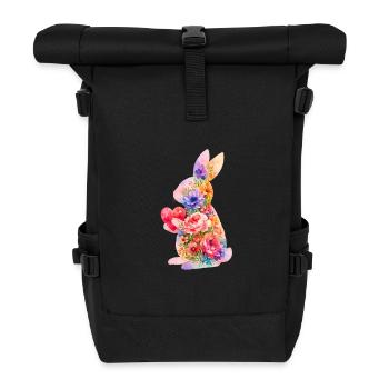 Cœur de lapin mignon - Sac à dos roll top - noir - Devant