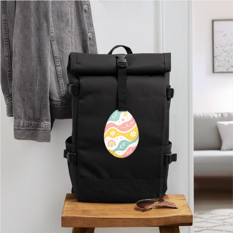 Pastel Easter Egg Pattern Roll Top Backpack