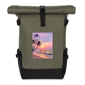 Summer Vibes Retro Sunset Beach - Sac à dos roll top - olive/noir - Devant