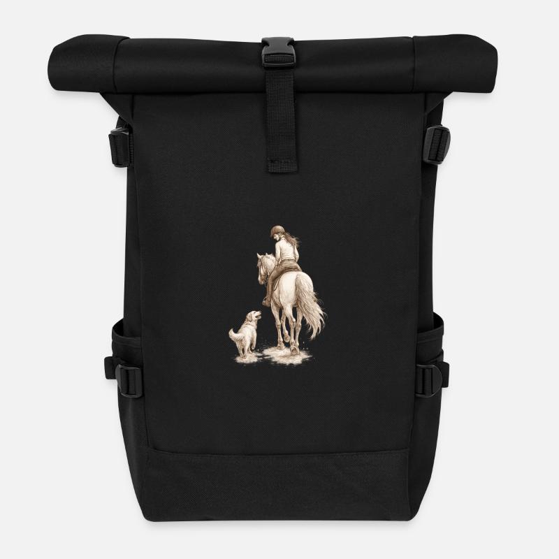 Côte à côte - Sac à dos roll top - noir