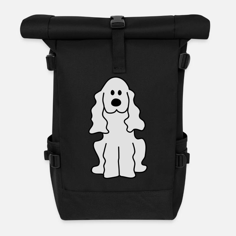 Cocker Spaniel - Rolltop Rucksack - Schwarz