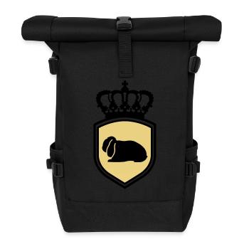 NHD emblem Dwarf Lop rabbit coat of arms crown - Roll Top Backpack - black - Front