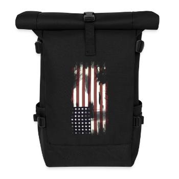 USA Flag - Roll Top Backpack - black - Front