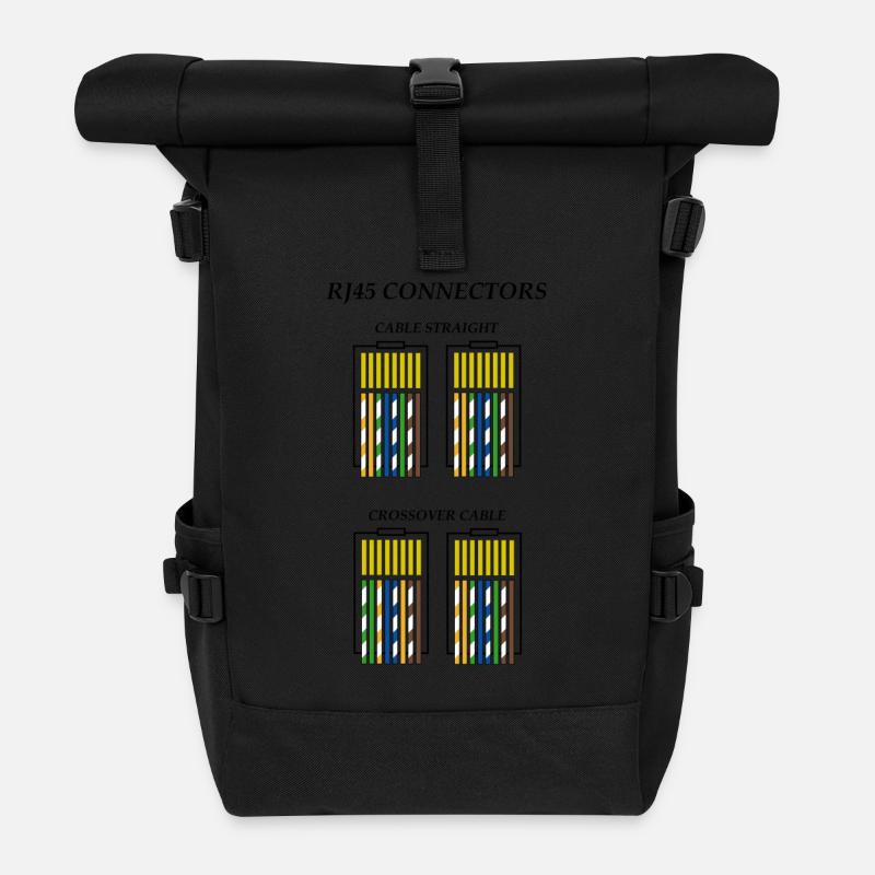 RJ45-Stecker c1 - Rolltop Rucksack - Schwarz