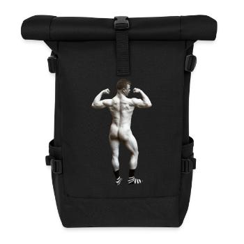 Naked man with socks - Roll Top Backpack - black - Front