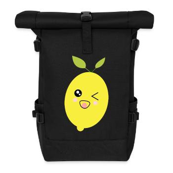 Kawaii Lemon Kawaii Fruits Kawaii Fruit - Roll Top Backpack - black - Front