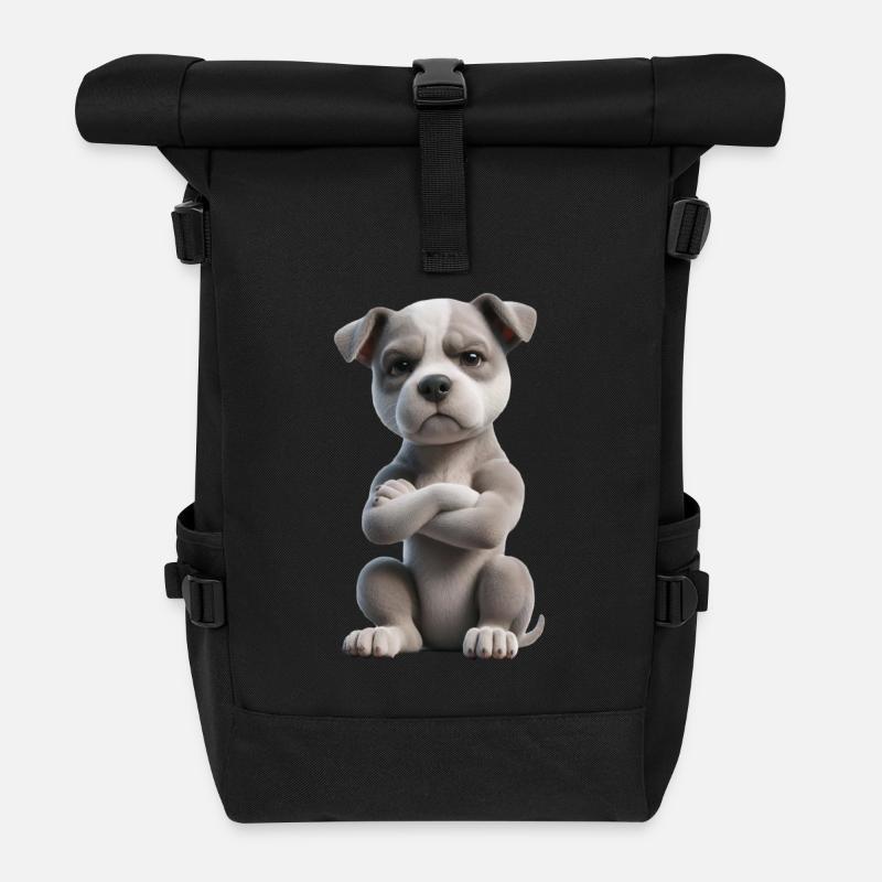 Hund grimmig 2 - Rolltop Rucksack - Schwarz