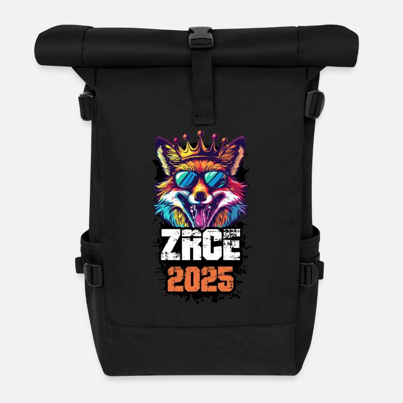 Zrce 2025 Urlaub Fuchs - Rolltop Rucksack - Schwarz