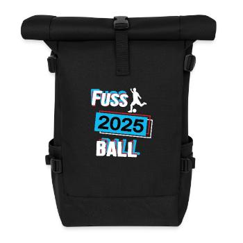 Fussball 2025 Fussballer Fussballspieler Fussi - Rolltop Rucksack - Schwarz - Vorne