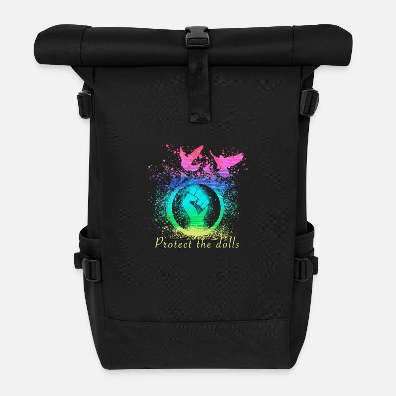 LGBT,protect the dolls, bunt, graffiti - Rolltop Rucksack - Schwarz