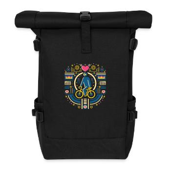 Stuff that connects people/ V-Day (single print) - Rolltop Rucksack - Schwarz - Vorne