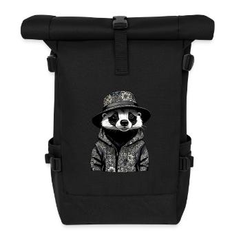 Dachs Bucket-Hat - Rolltop Rucksack - Schwarz - Vorne