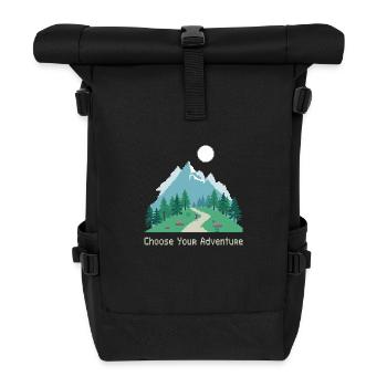 Retro Gaming Abenteuer - Rolltop Rucksack - Schwarz - Vorne