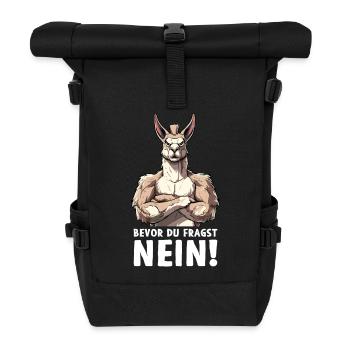 Alpaka Lama Anden Südamerika Bevor du fragst Nein - Rolltop Rucksack - Schwarz - Vorne