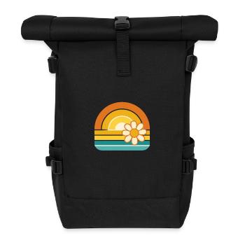 Mountain Roar – Retro Bear Spirit - Rolltop Rucksack - Schwarz - Vorne