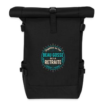 Handsome Kid Retirement - Vintage Badge - Roll Top Backpack - black - Front