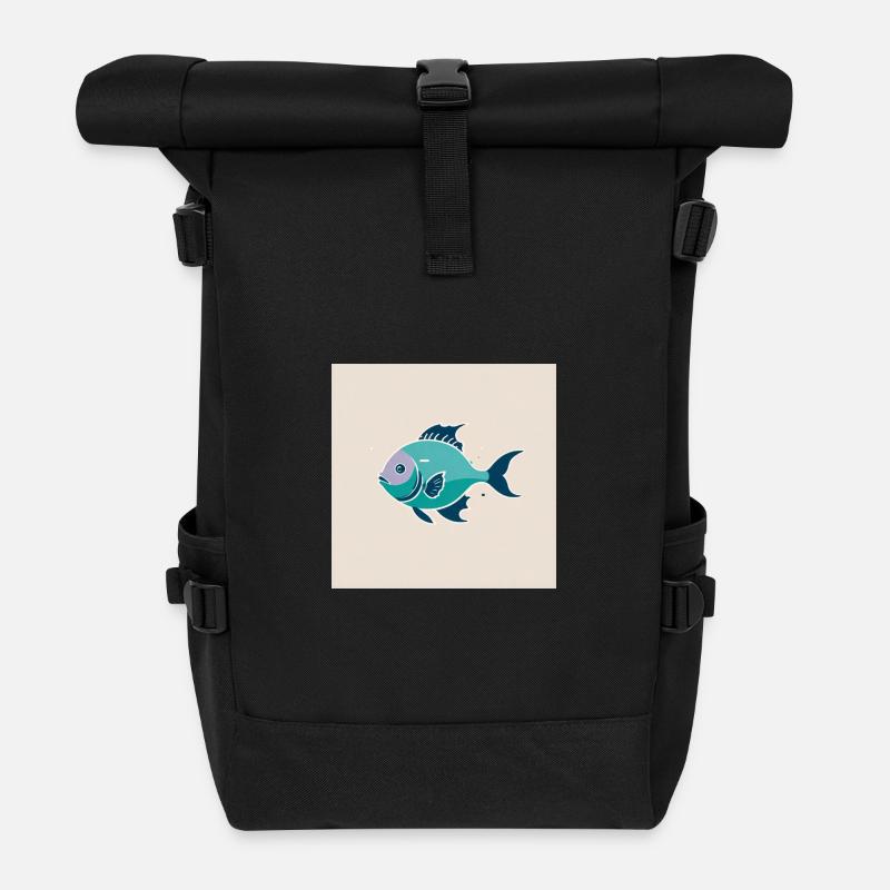 Fisch - Rolltop Rucksack - Schwarz