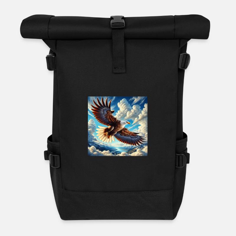Majestic Eagle - Rolltop Rucksack - Schwarz