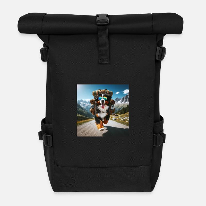 Berner Sennenhund - Rolltop Rucksack - Schwarz