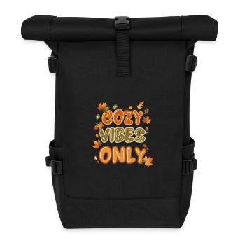 Cozy Vibes Herbst - Rolltop Rucksack - Schwarz - Vorne