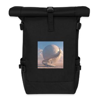 Spiral staircase to the moon sphere - Roll Top Backpack - black - Front