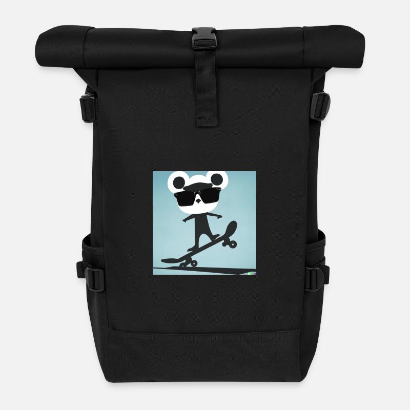 Skater Bär - Rolltop Rucksack - Schwarz