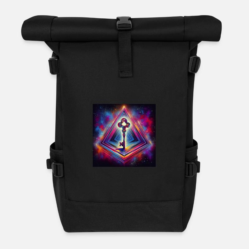 The Lost Key - Roll Top Backpack - black