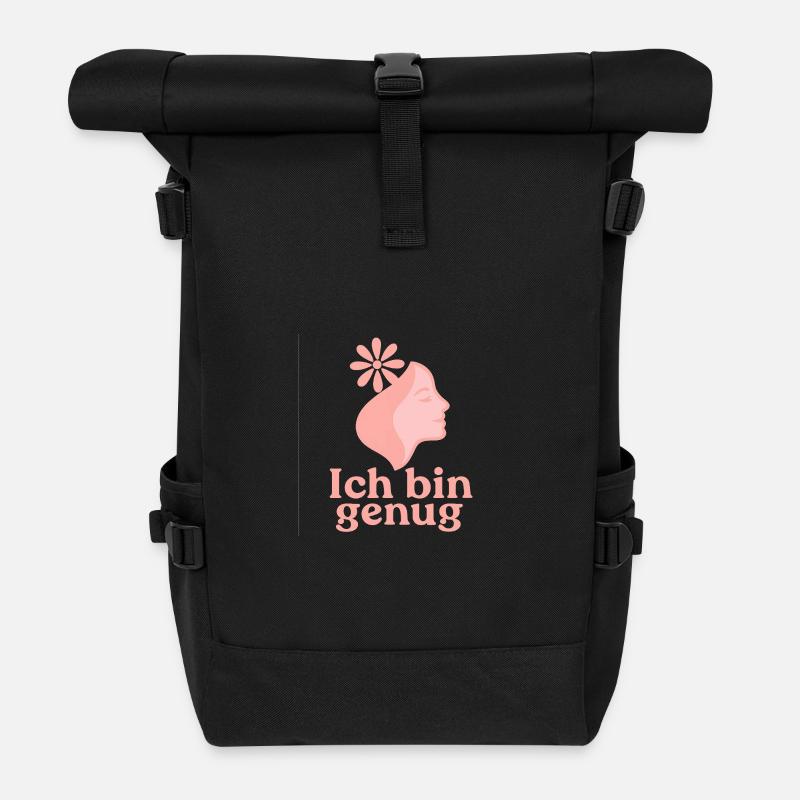Selbstfürsorge - Rolltop Rucksack - Schwarz
