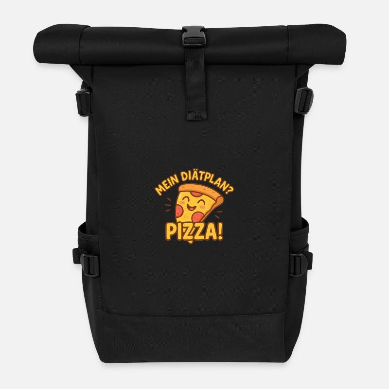 Lustiges Pizzamotiv mit Frage - Rolltop Rucksack - Schwarz