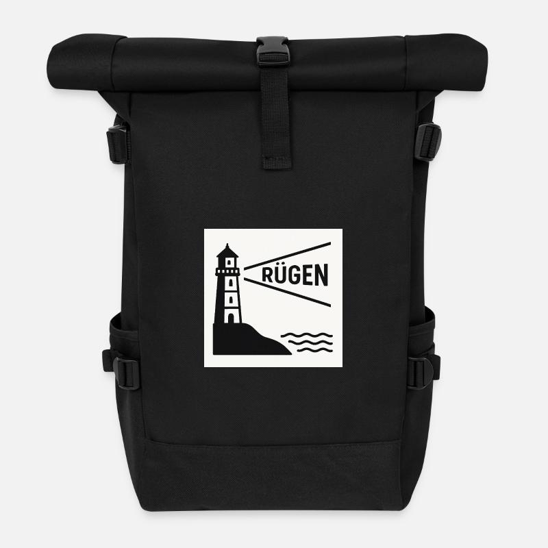 Rügen - Rolltop Rucksack - Schwarz