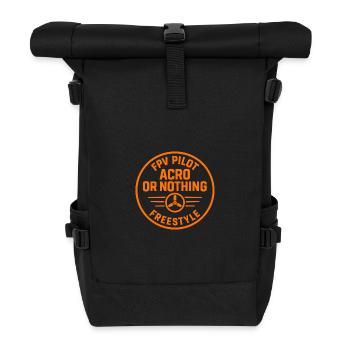 FPV Pilot Acro Freestyle Design - Rolltop Rucksack - Schwarz - Vorne