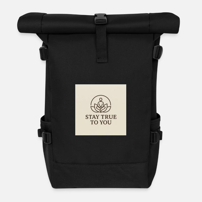 Mindfulness and Inner Balance - Roll Top Backpack - black